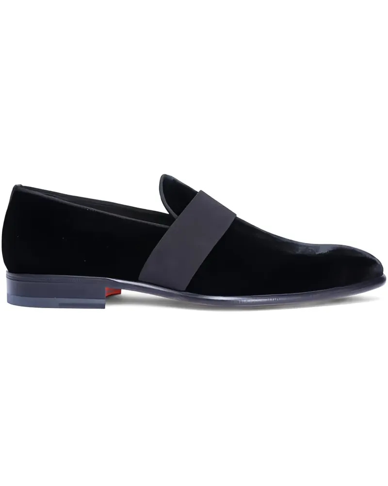 Santoni Isomer Loafer aus Samt - Schwarz Schwarz