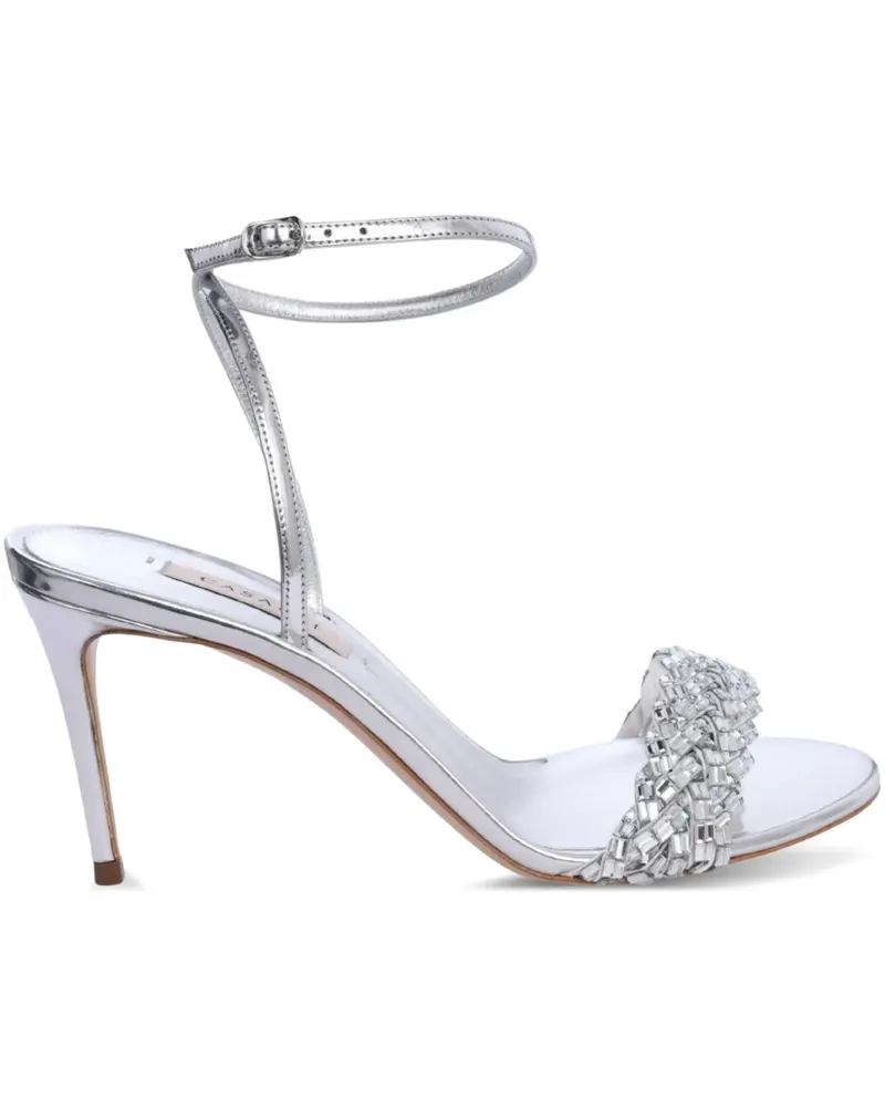 Casadei Verzierte Julia Sandalen mit Knöchelriemen 80mm - Grau Grau
