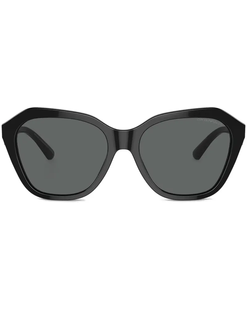 Emporio Armani Sonnenbrille mit unregelmäßiger Form - Schwarz Schwarz
