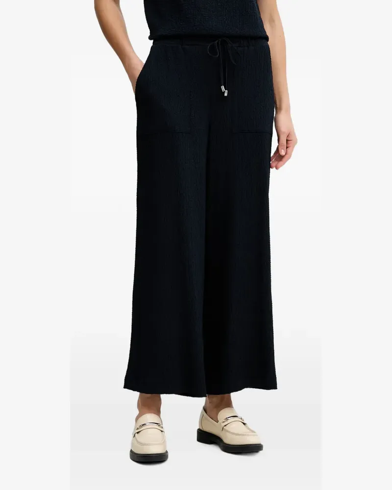 Joseph Ribkoff Palazzohose in Knitteroptik mit Kordelzug - Blau Blau