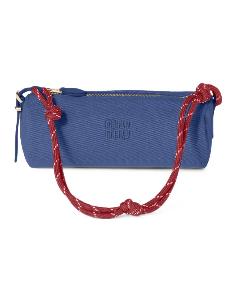 New Balance x Miu Miu gabardine logo-embroidered shoulder bag - Blau Blau