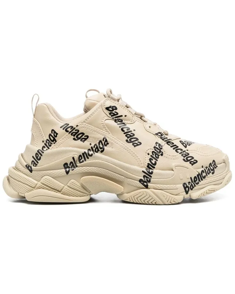 Balenciaga Triple S Sneakers mit Logo-Print - Nude Nude