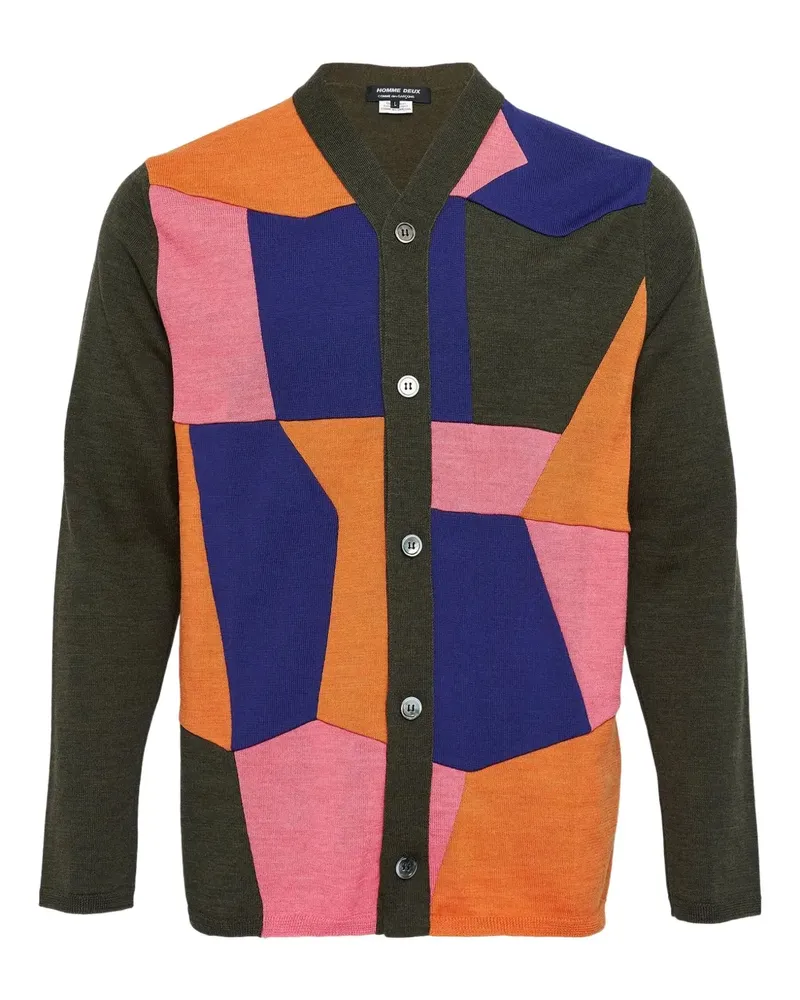 Comme des Garçons Cardigan im Patchwork-Look - Grün Grün