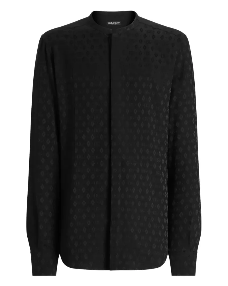 Dolce & Gabbana Gemustertes Martini Hemd - Schwarz Schwarz