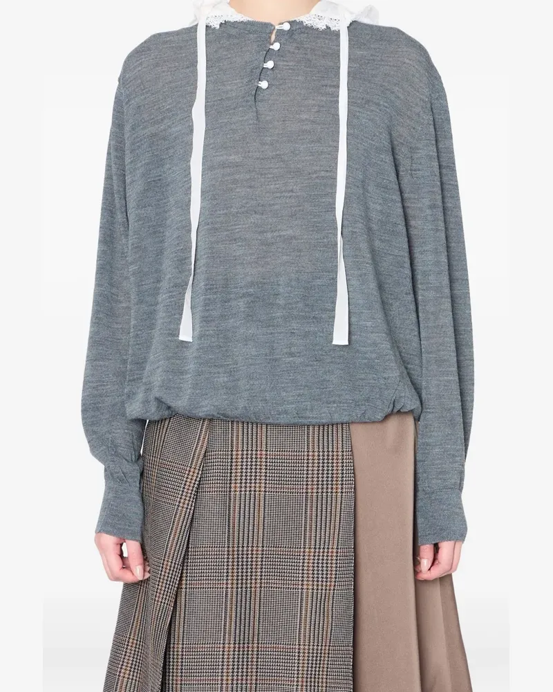 kolor Pullover mit Knopfdetail - Grau Grau