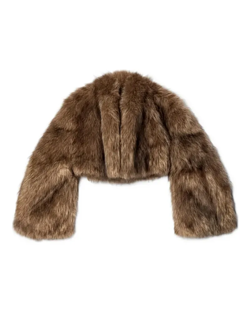 A.W.A.K.E. Cropped-Jacke aus Faux Fur - Braun Braun