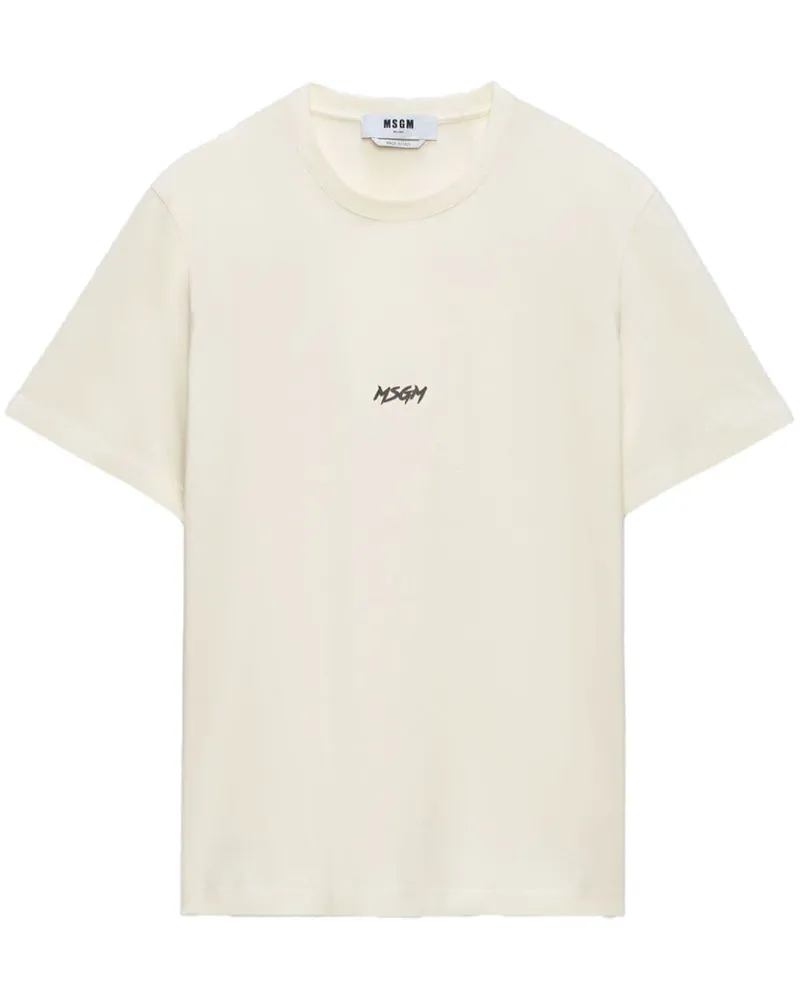 MSGM T-Shirt mit Logo-Print Nude