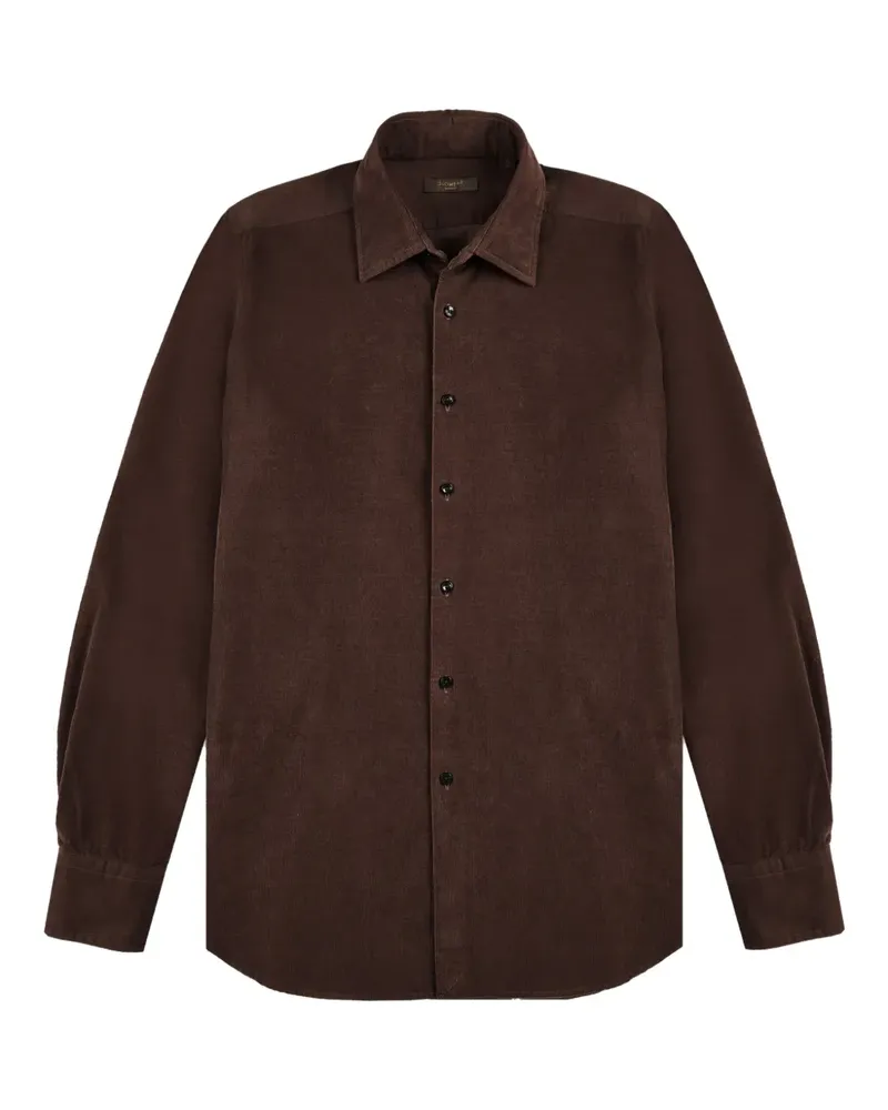 Glanshirt Hemd aus Cord - Braun Braun