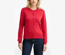 Cardigan mit rundem Ausschnitt - Rot