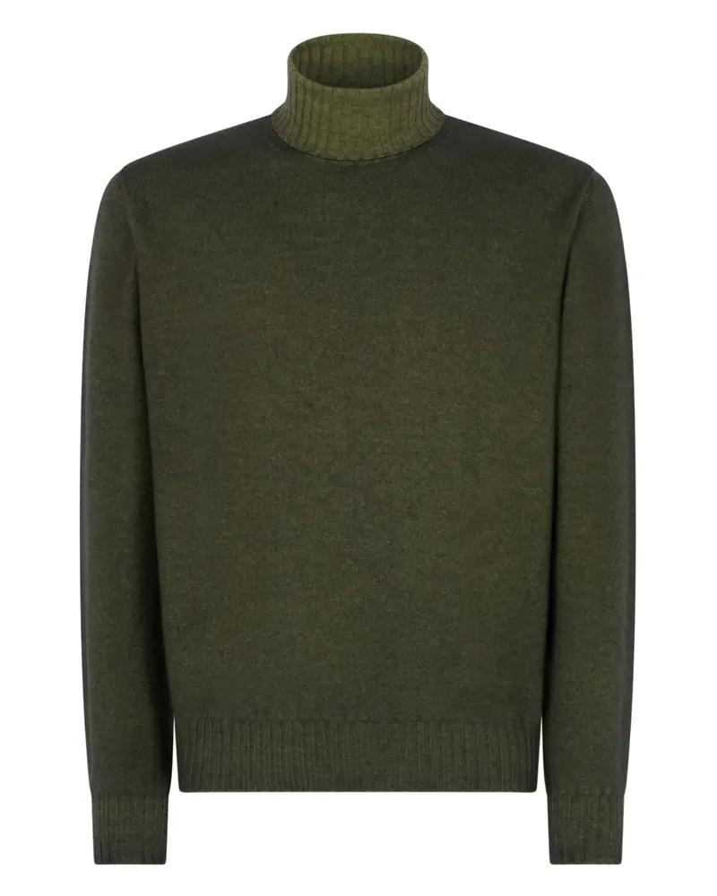 Boglioli Rollkragenpullover mit geripptem Saum - Grün Grün