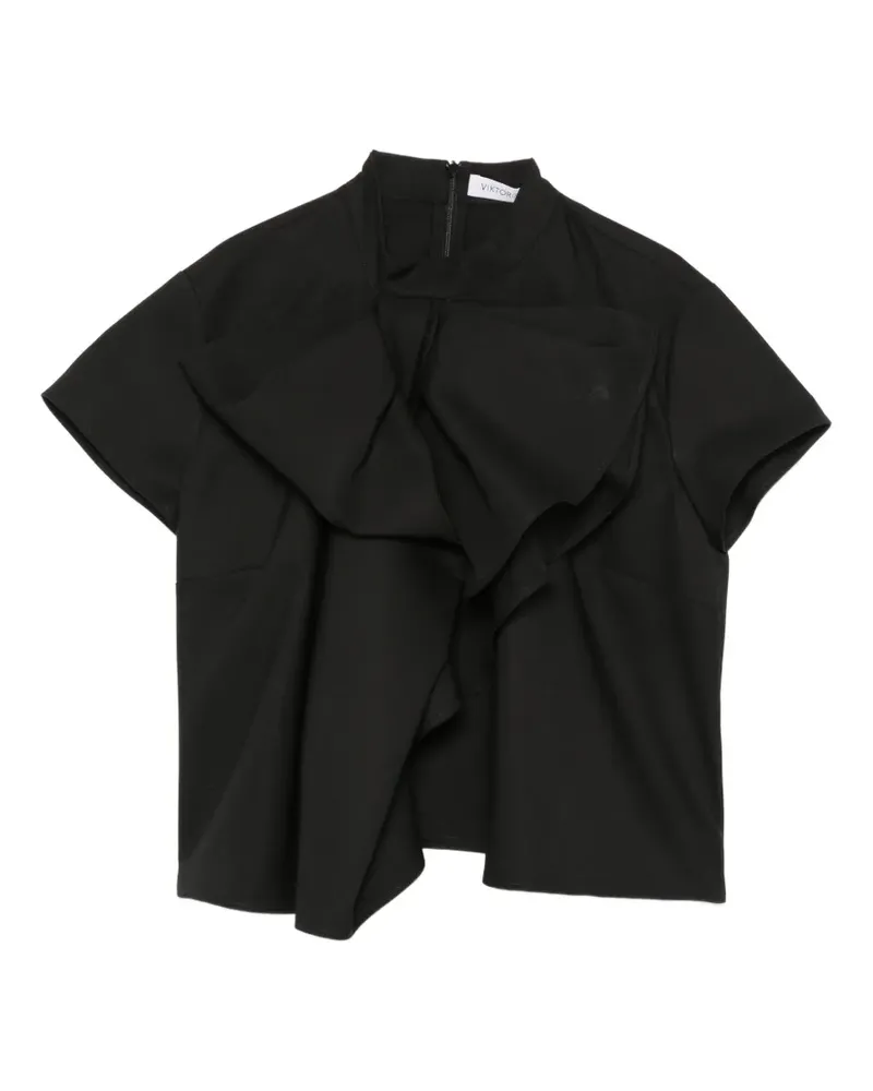 Viktor & Rolf Bluse mit Schleife und Volant - Schwarz Schwarz