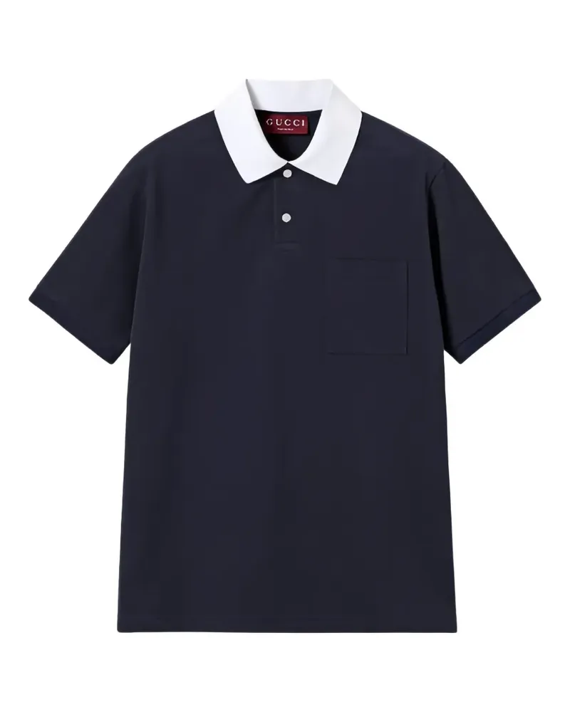 Gucci Poloshirt mit Brusttasche - Blau Blau
