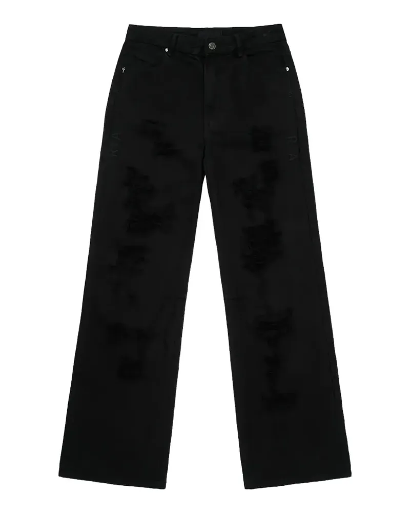 RTA Jamie distressed wide-leg flare jeans - Schwarz Schwarz