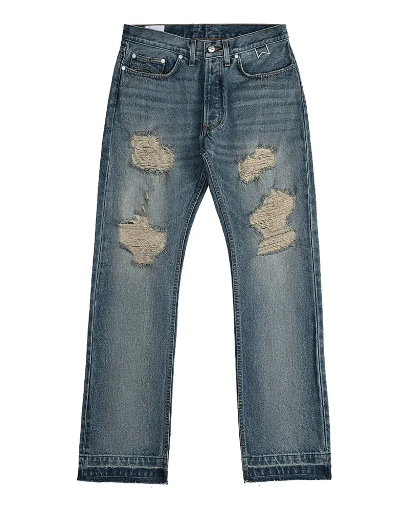 RHUDE distressed straight-leg jeans - Blau Blau