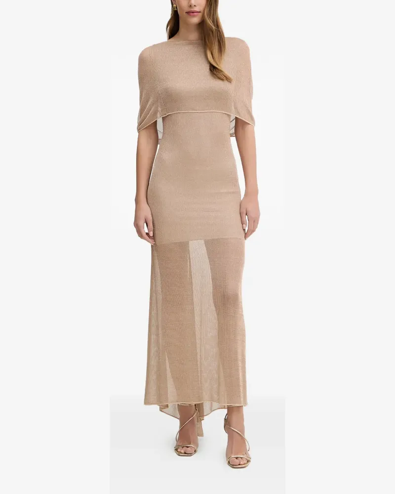 Simona Corsellini open-back mesh-knit maxi dress - Nude Nude