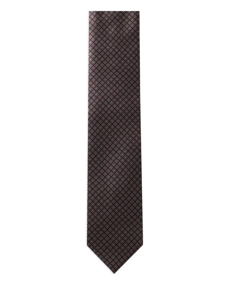Corneliani Geometrisch gemusterte Krawatte - Rot Rot