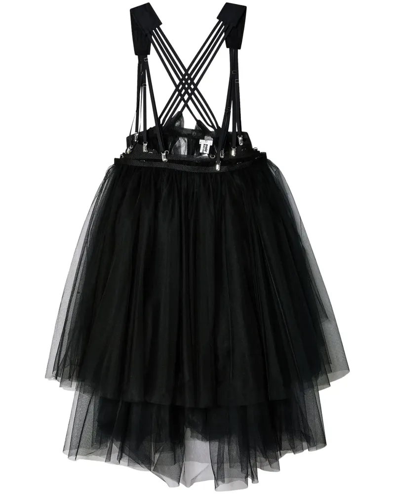Noir Kei Ninomiya Tüllrock mit Harness - Schwarz Schwarz
