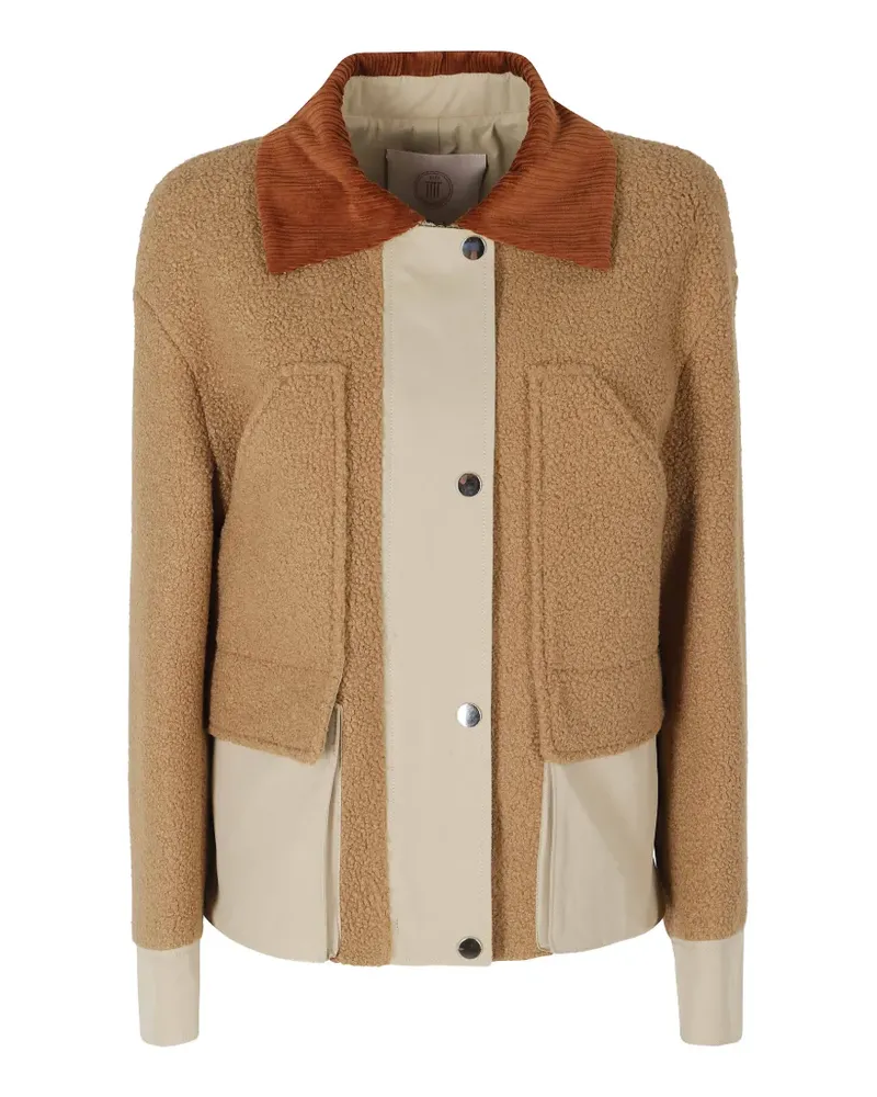 TELA Jacke aus Faux Shearling mit Cordkragen - Braun Braun