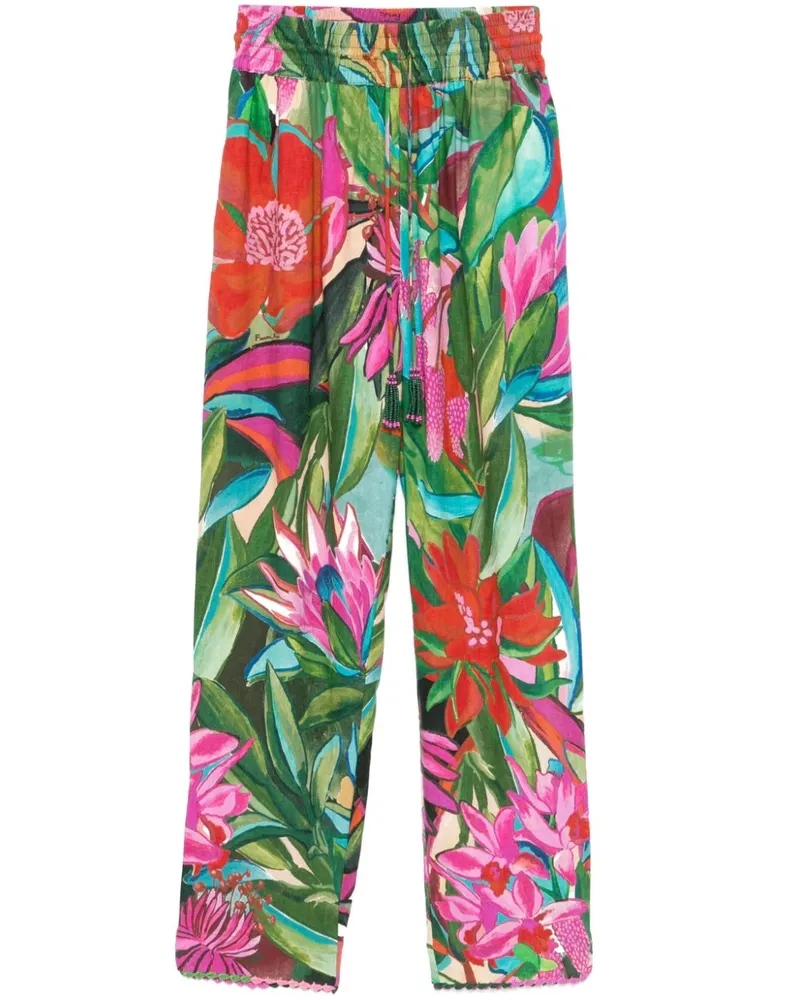 FARM Rio Hose mit Blumen-Print - Grün Grün