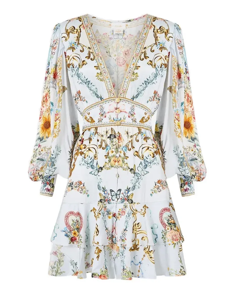 Camilla long-sleeve mini dress - Blau Blau