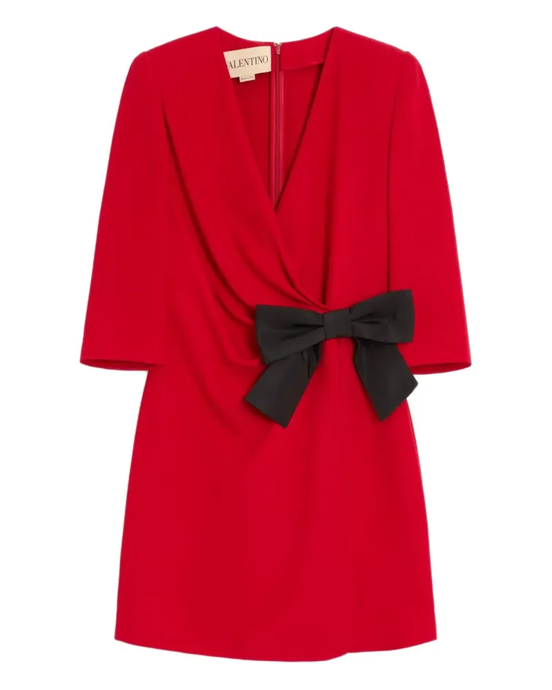 Valentino Garavani bow-detail silk mini dress - Rot Rot