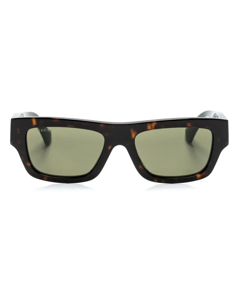 Gucci Sonnenbrille mit eckigem Gestell - Braun Braun