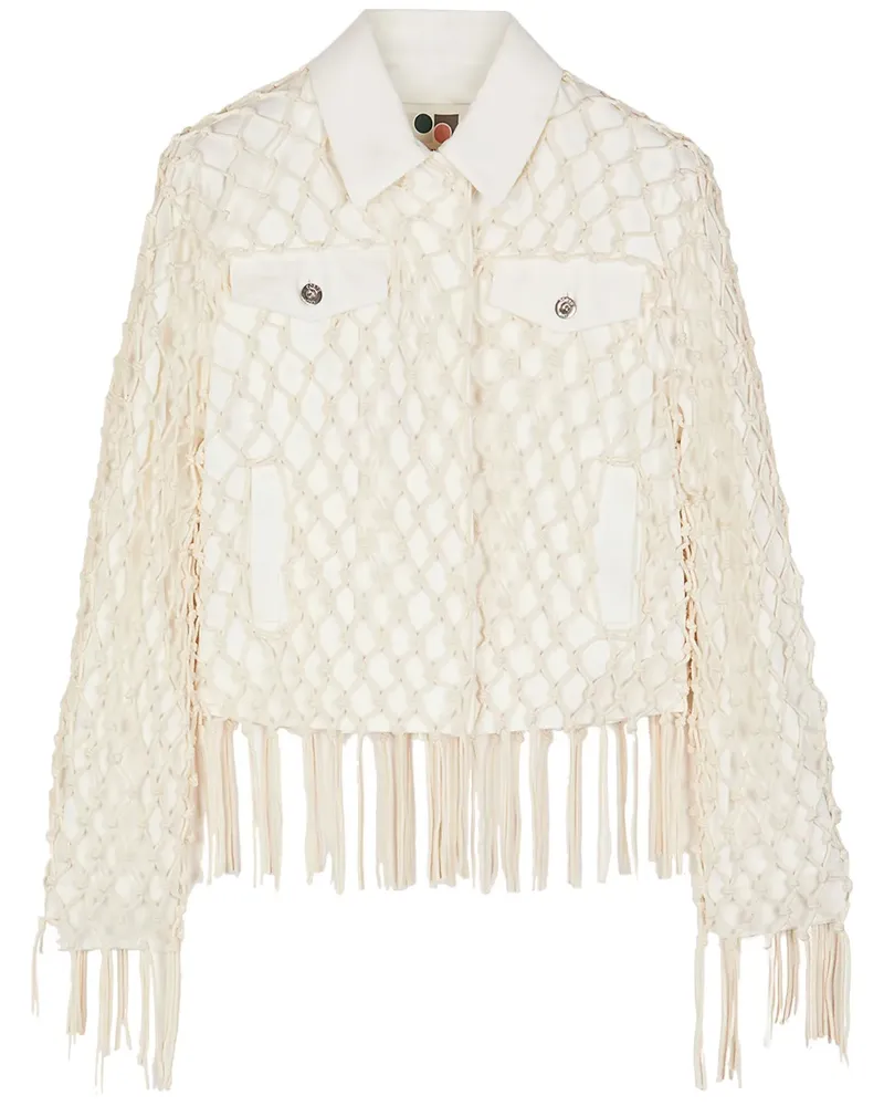 Ports 1961 Weaving Inspried Jeansjacke - Weiß Weiß