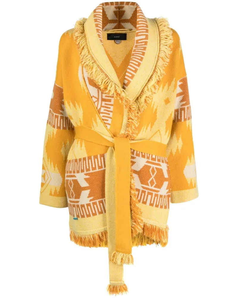 Alanui Cardigan mit Jacquardmuster - Gelb Gelb