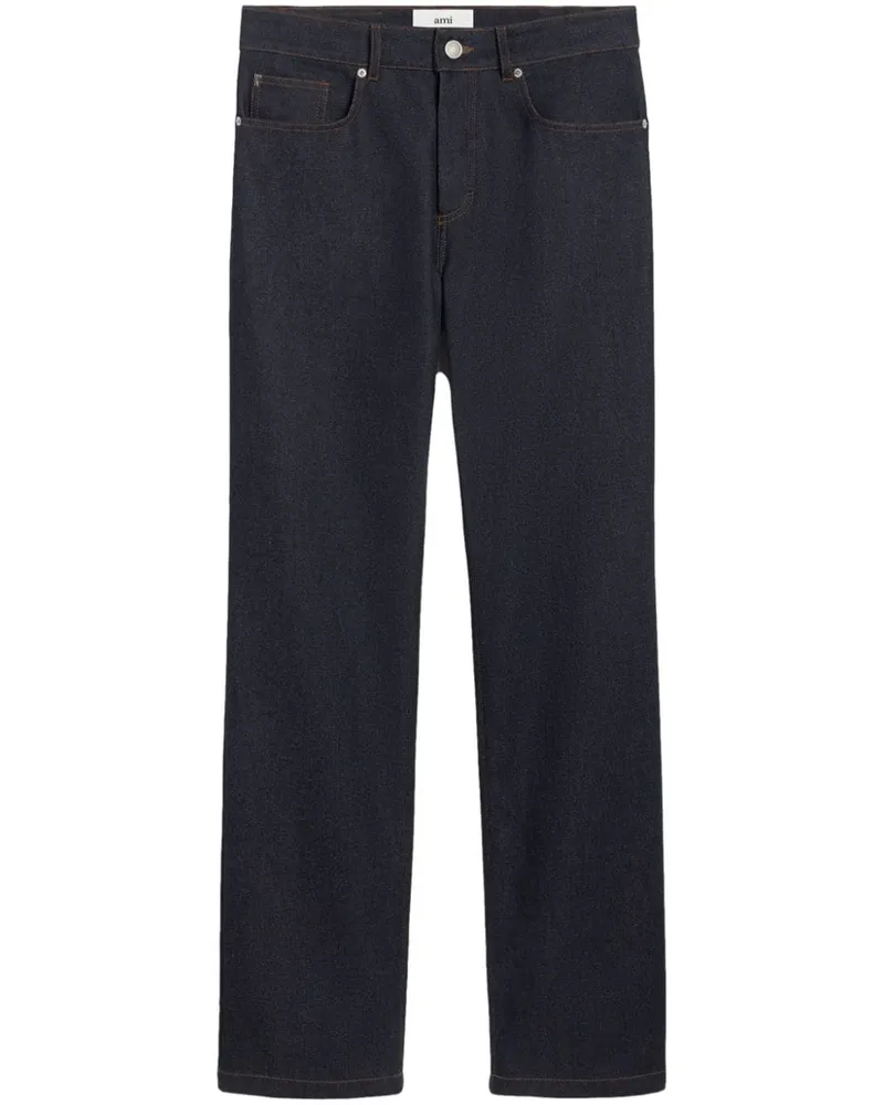 AMI Paris Halbhohe Straight-Leg-Jeans - Blau Blau