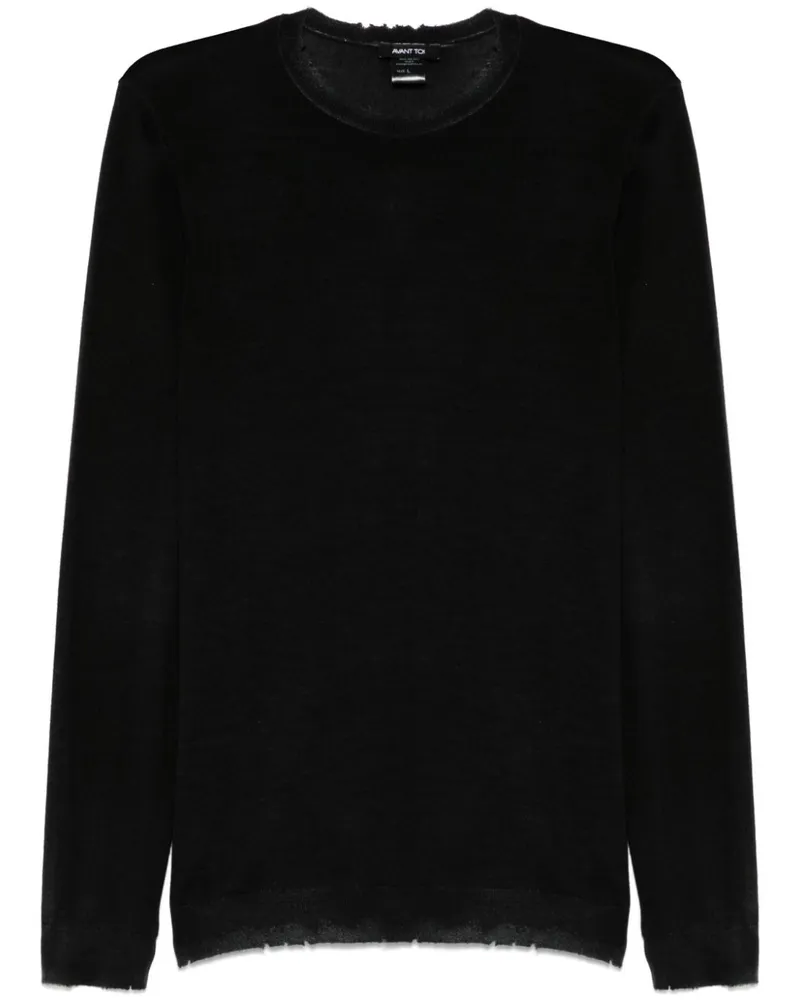 Avant Toi Ausgeblichener Pullover - Schwarz Schwarz