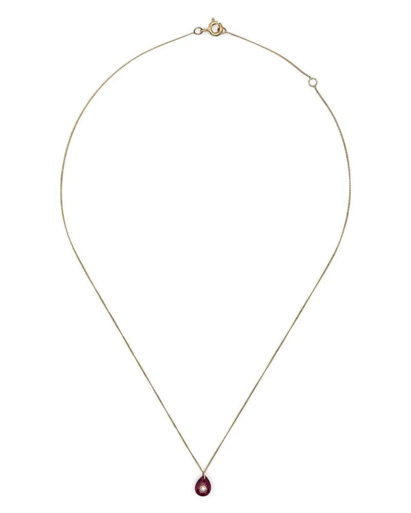 Pascale Monvoisin 9kt Orso Gelbgoldhalskette mit Diamant und Rubin Gold