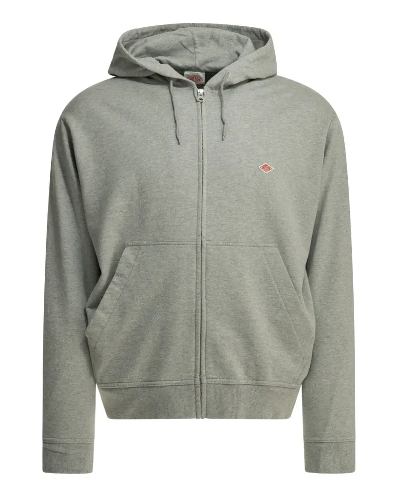 Danton logo-patch zip-up hoodie - Grau Grau