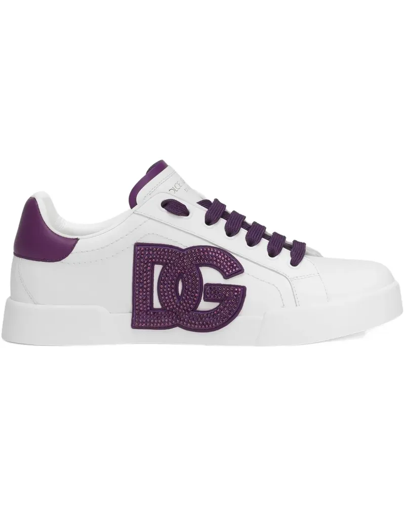 Dolce & Gabbana Sneakers mit Kristallen - Weiß Weiß