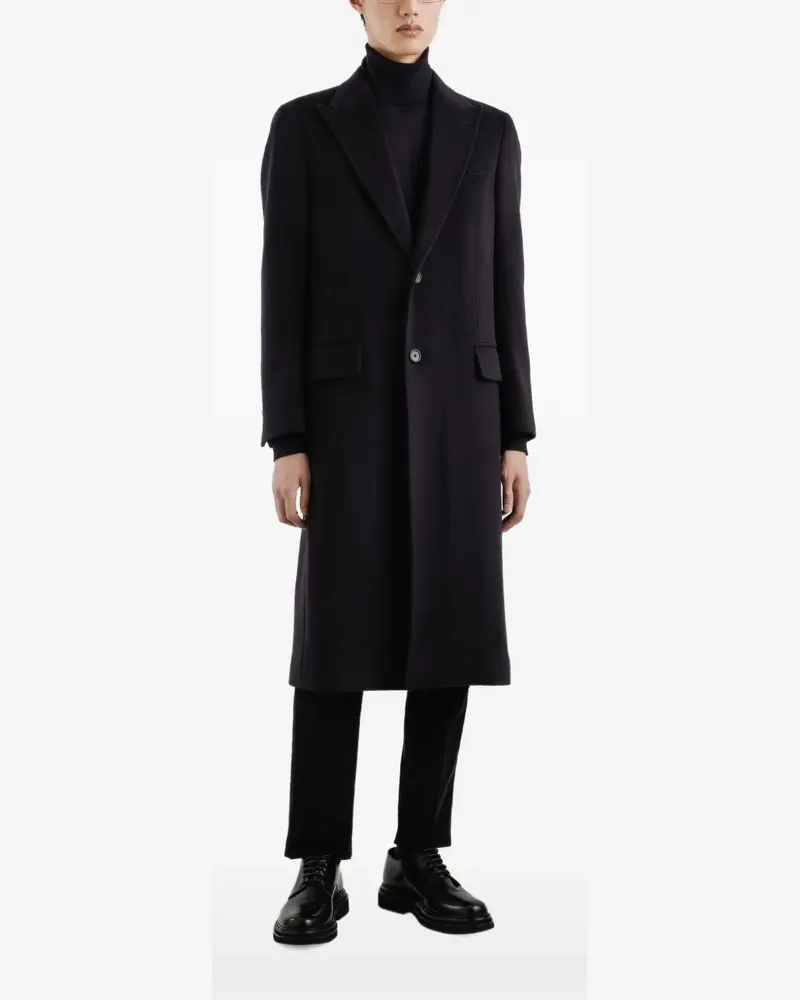 Dolce & Gabbana Einreihiger Mantel aus Kaschmir - Blau Blau