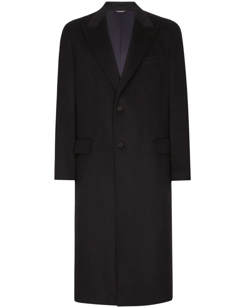 Dolce & Gabbana Einreihiger Mantel aus Kaschmir - Blau Blau