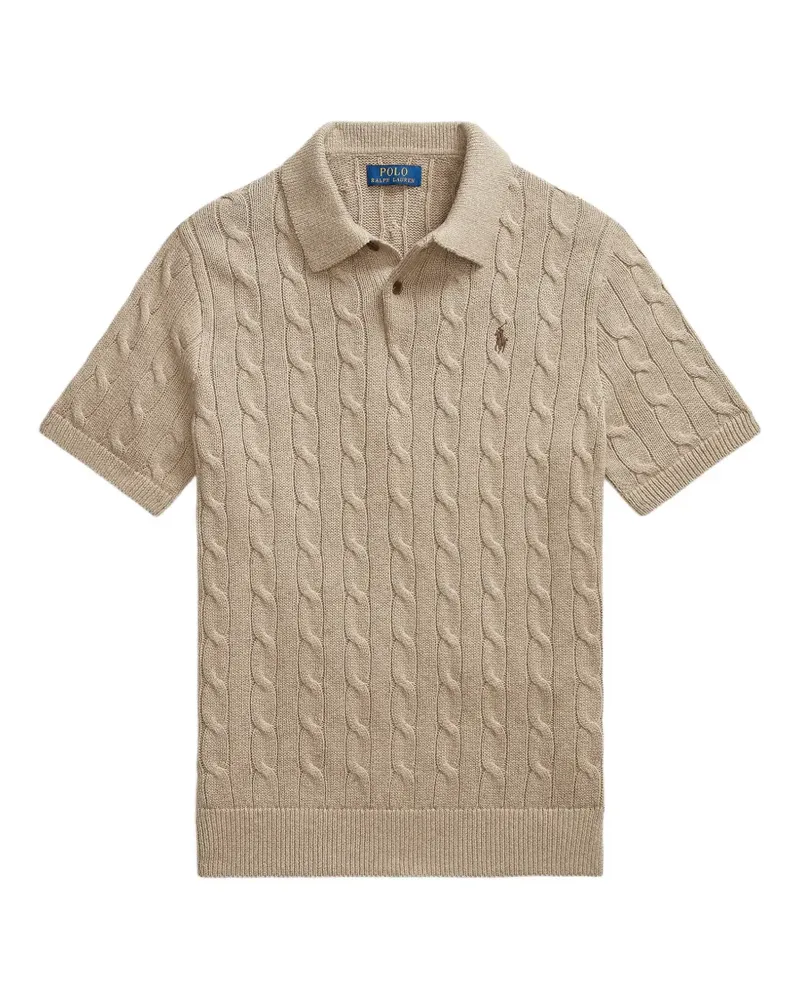 Ralph Lauren cable-knit polo shirt - Nude Nude