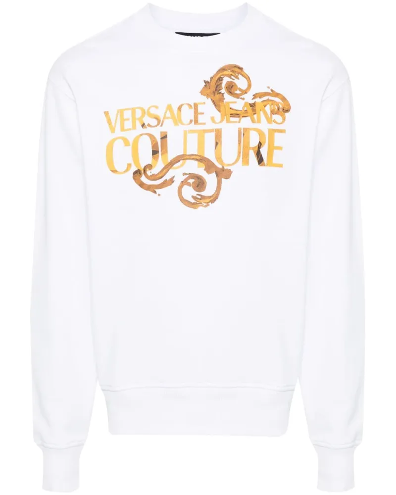 Versace Jeans Sweatshirt mit Logo-Print Weiß