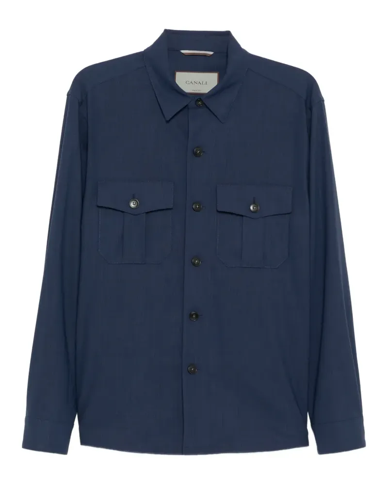 Canali Jacke mit Vordertasche - Blau Blau