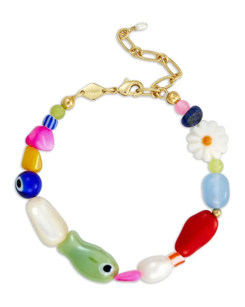 Anni Lu Perlenarmband mit Happy Fish-Anhänger - Weiß Weiß