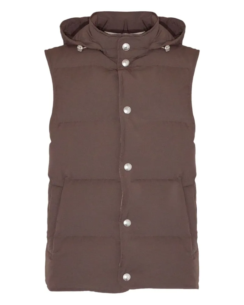 Eleventy hooded button gilet - Braun Braun
