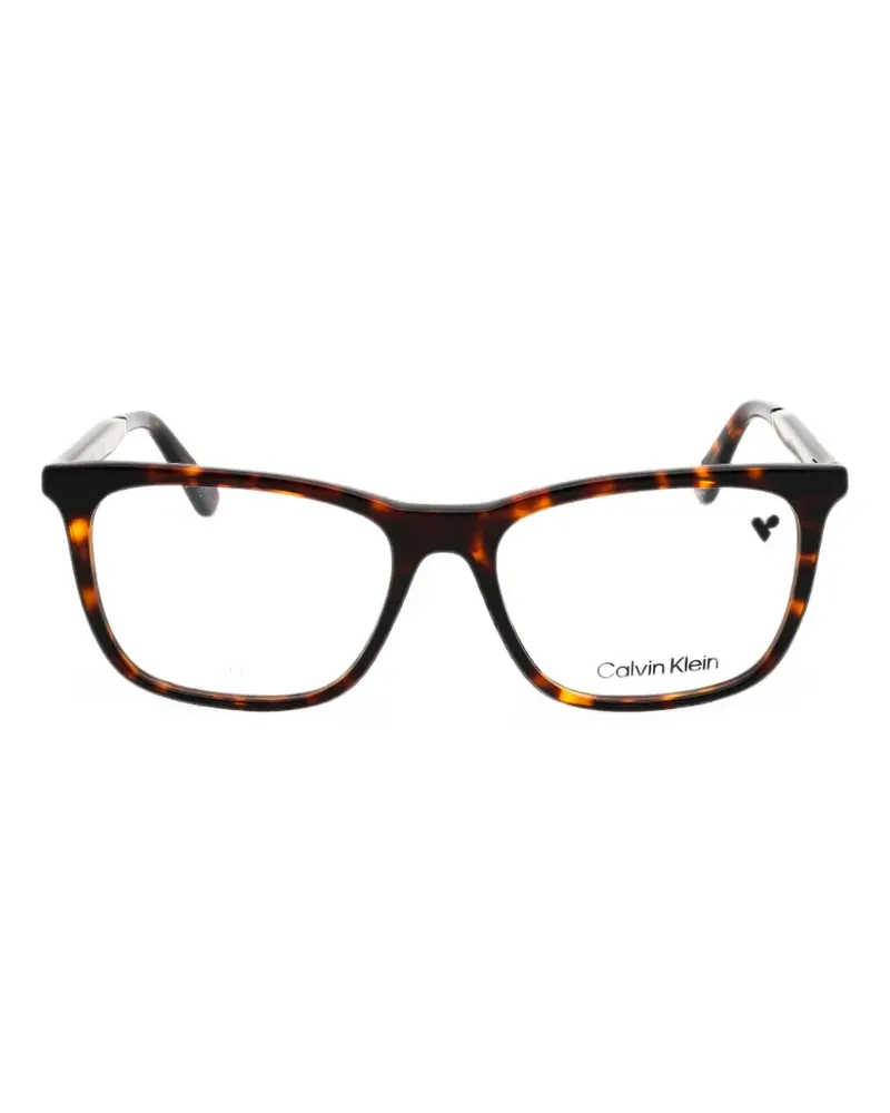Calvin Klein Eckige Sonnenbrille in Schildpattoptik - Braun Braun