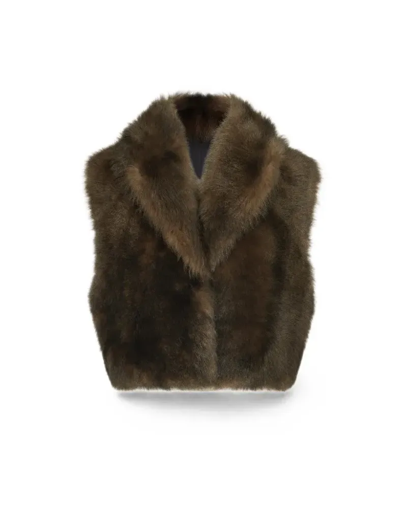 Brunello Cucinelli Weste aus weichem Shearling - Braun Braun