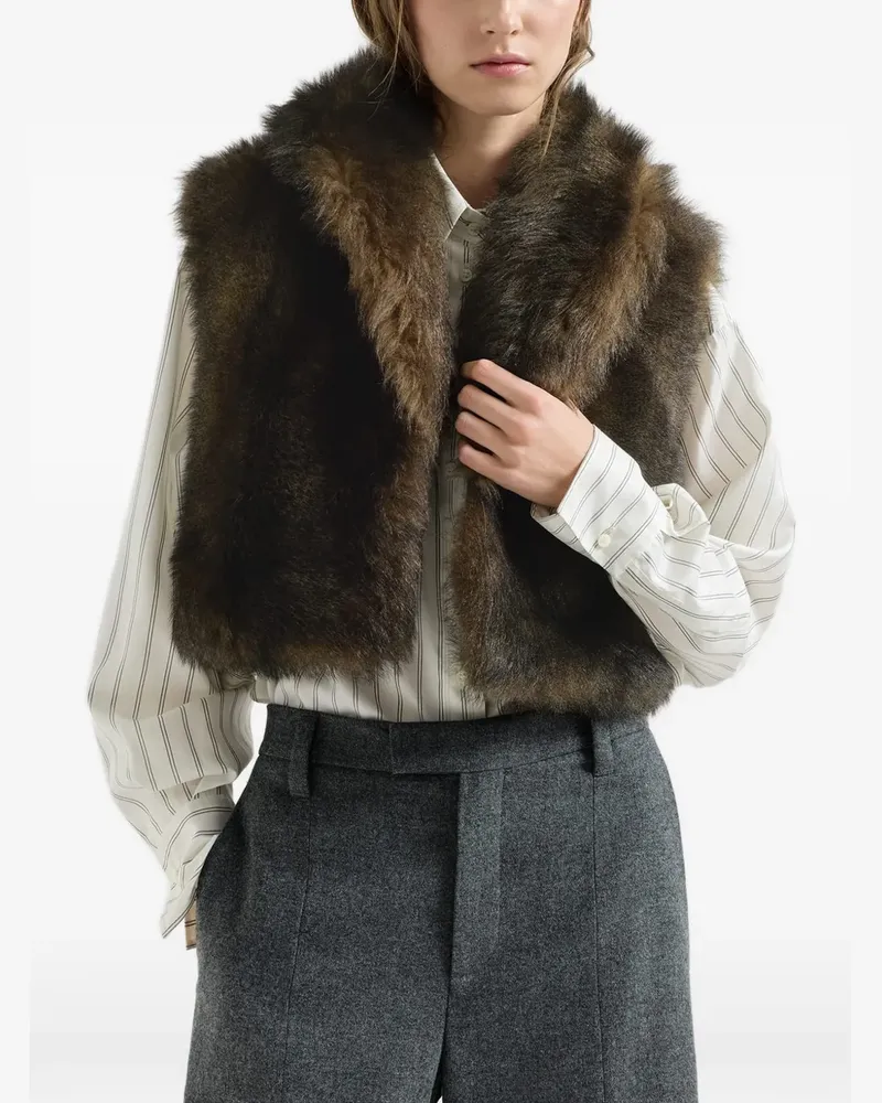Brunello Cucinelli Weste aus weichem Shearling - Braun Braun