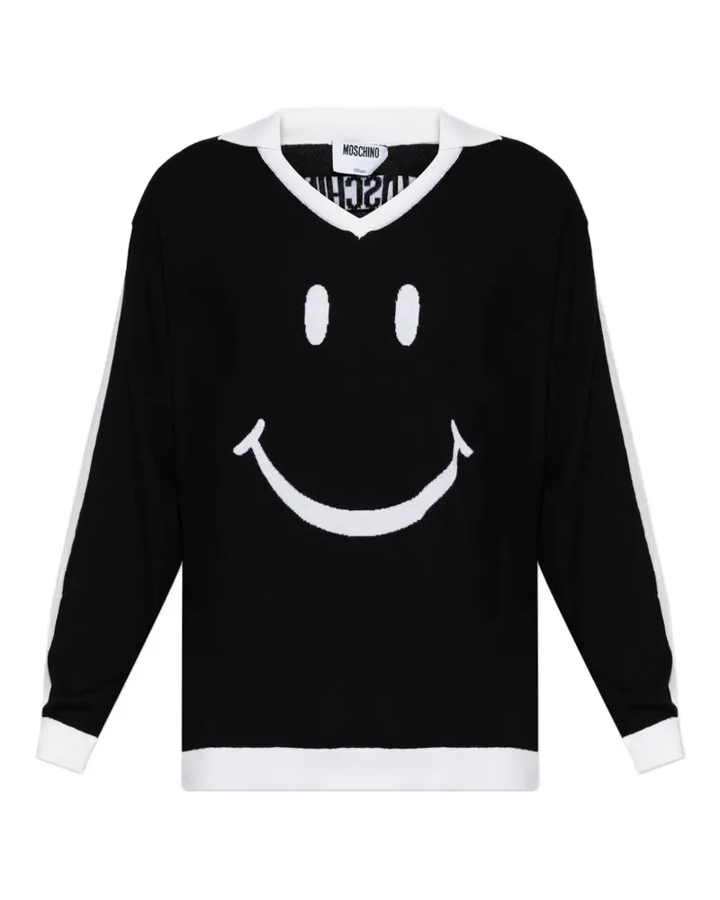 Moschino smiley-print sweater - Schwarz Schwarz