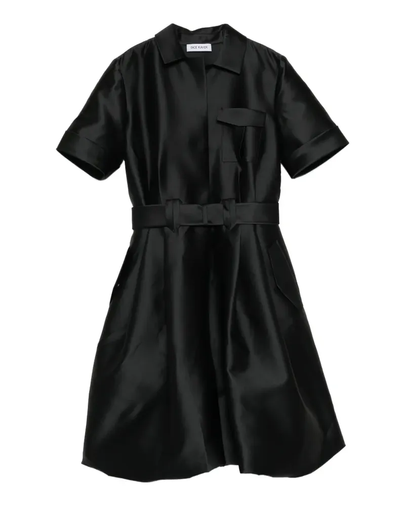 Dice Kayek belted satin-finish dress - Schwarz Schwarz