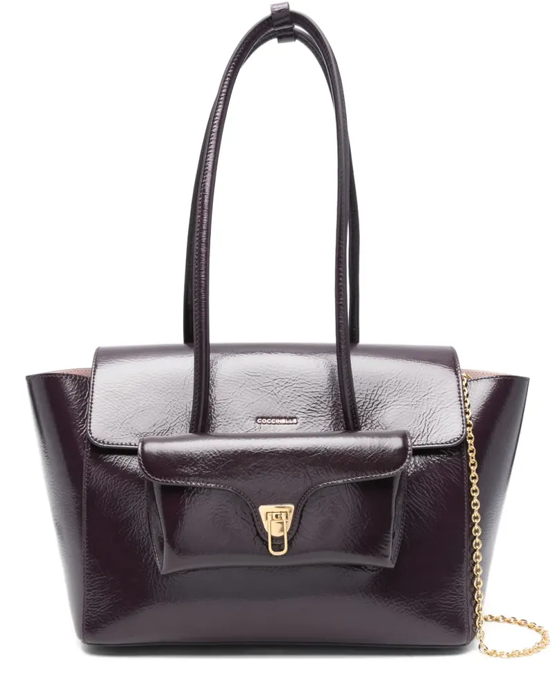 Coccinelle Großer Double Beat Tote Bag - Violett Violett