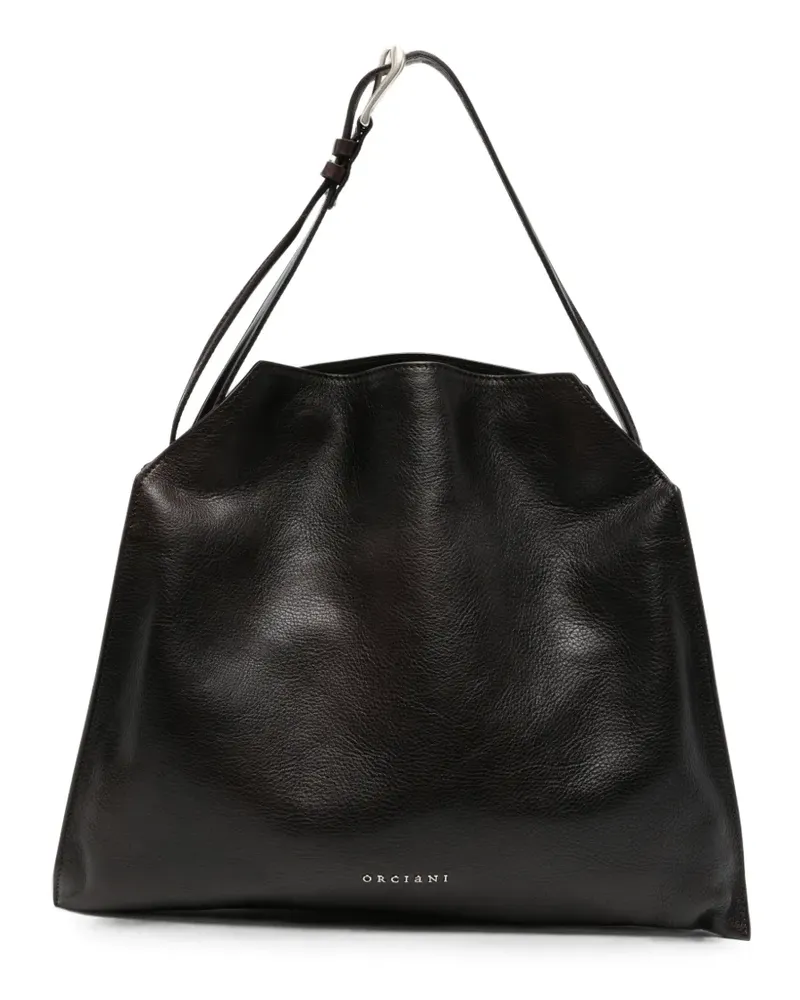 Orciani grained leather tote bag - Braun Braun
