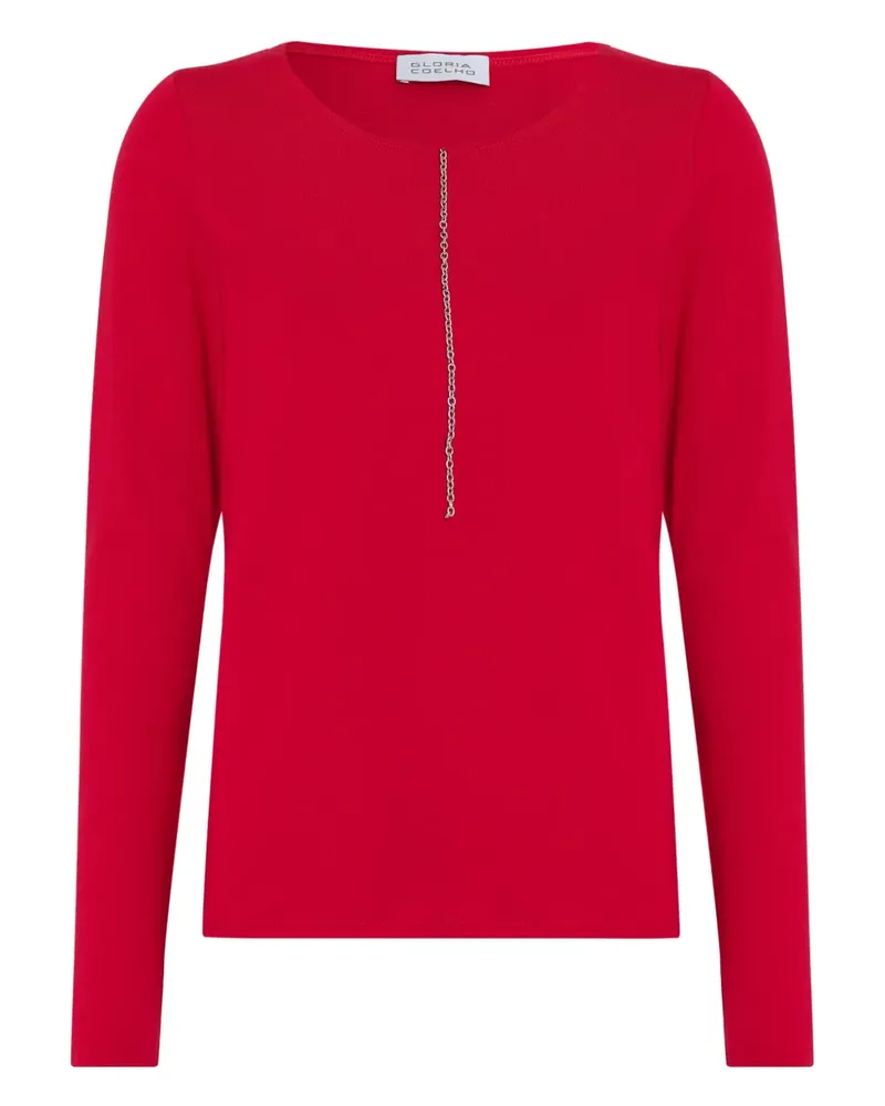 Gloria Coelho Top mit Zierkette - Rot Rot