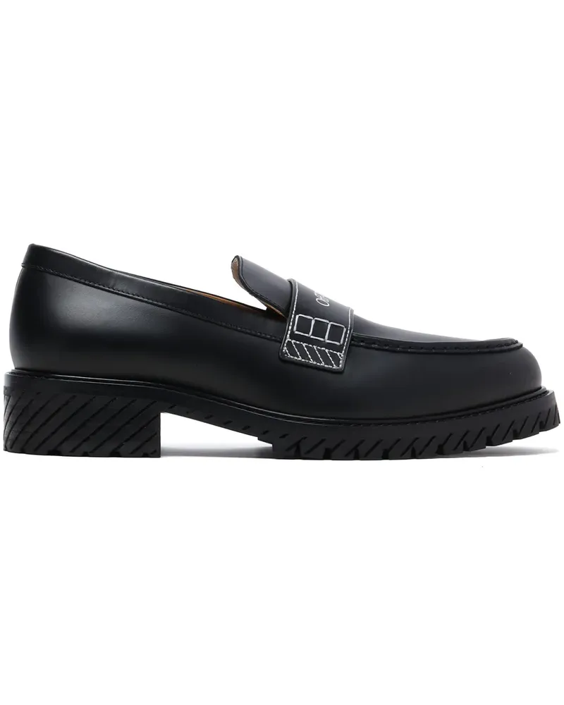 OFF-WHITE Loafer mit Logo-Print - Schwarz Schwarz