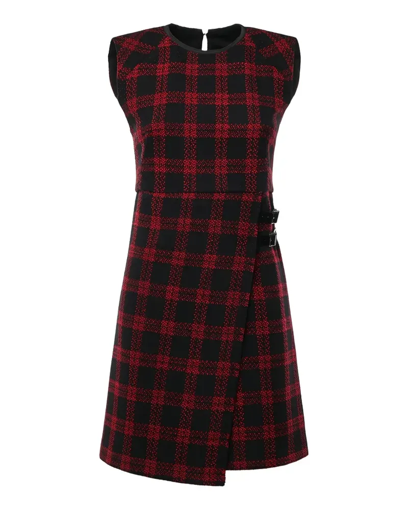Pinko mini check-pattern buckle-detail dress - Rot Rot